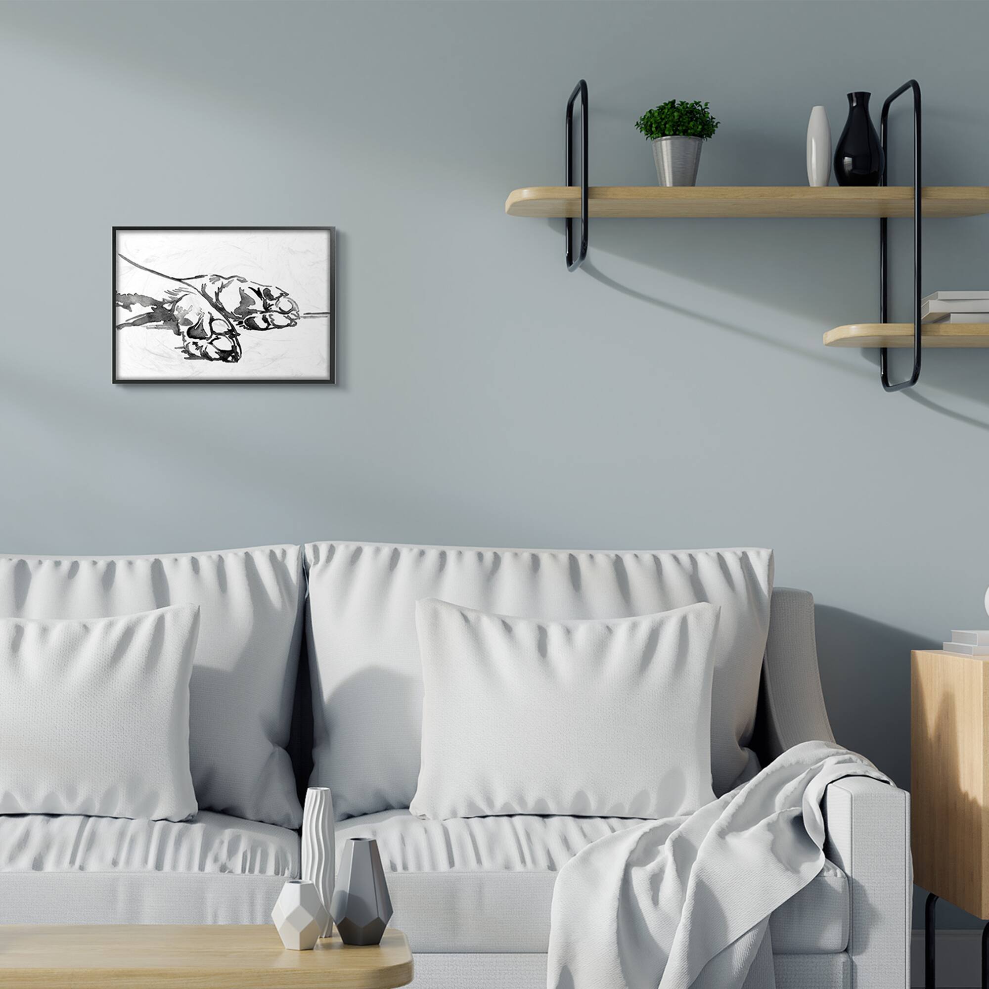 Stupell Industries Pet Animal Paws Minimal Ink Linework in Frame Wall Art